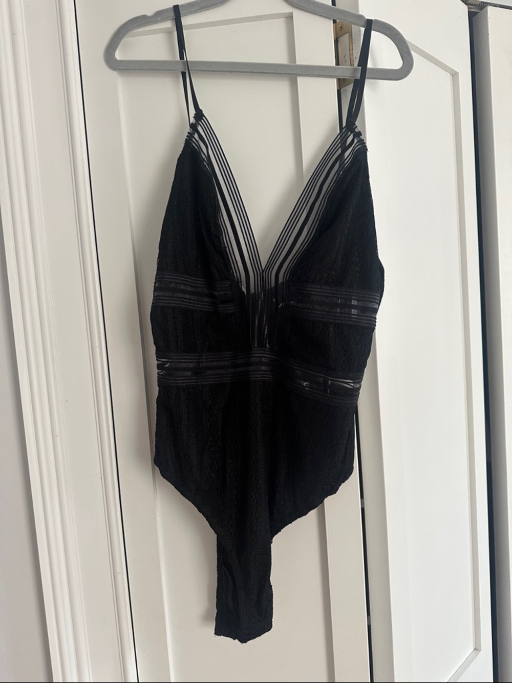 Black Strappy V-Neck Bodysuit